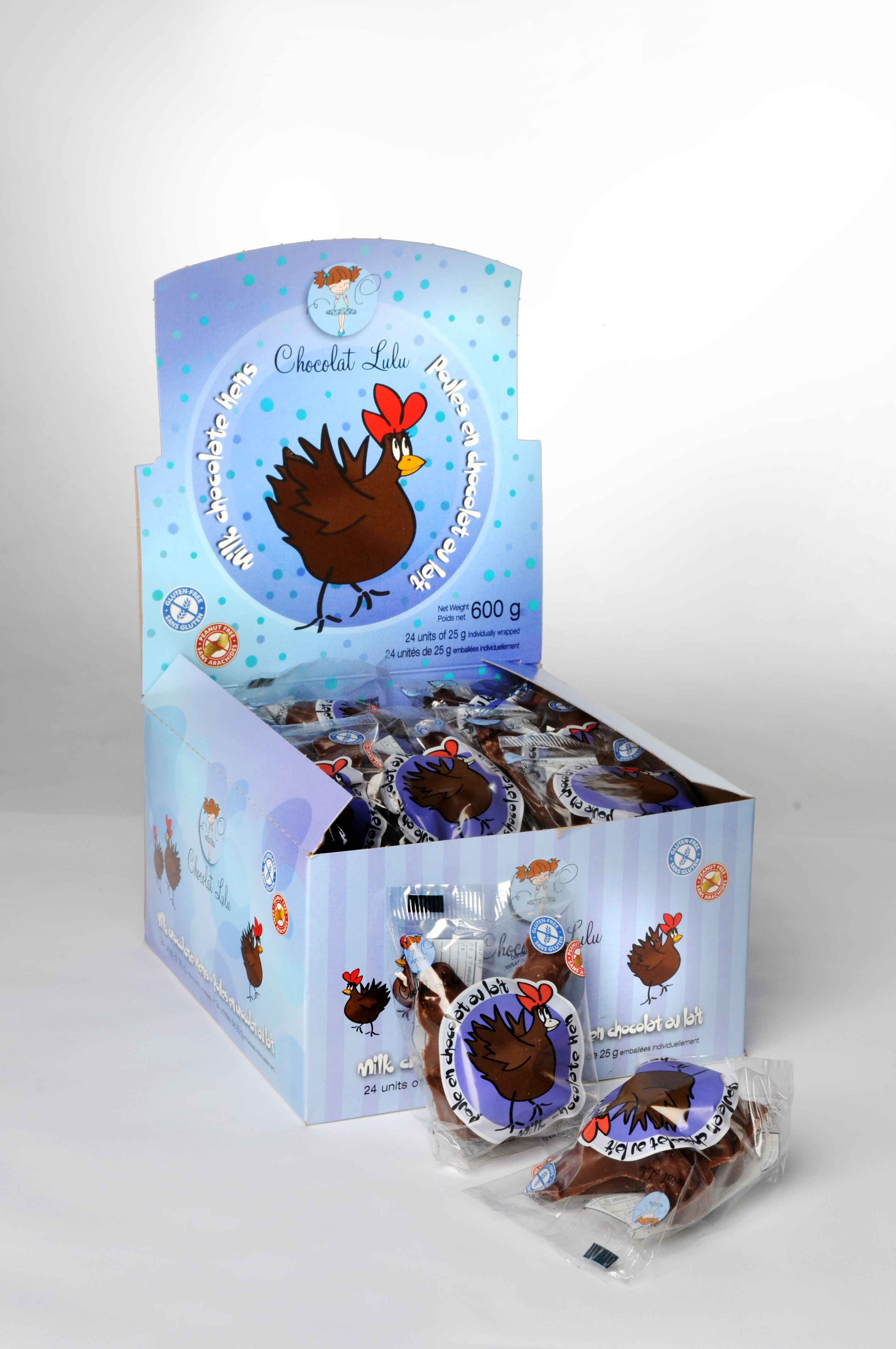 Poules de chocolat au lait