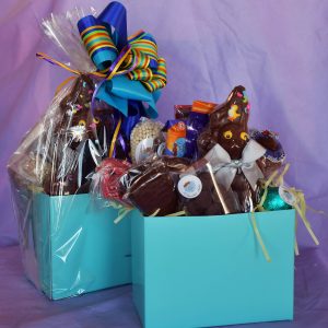Chocolats et friandises de Pâques assortis – Panier Turquoise